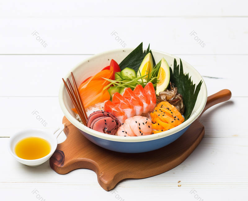 白底金枪鱼三文鱼健康轻食,高清,摄影图,摄影图片,图片大全,摄影图免费下载